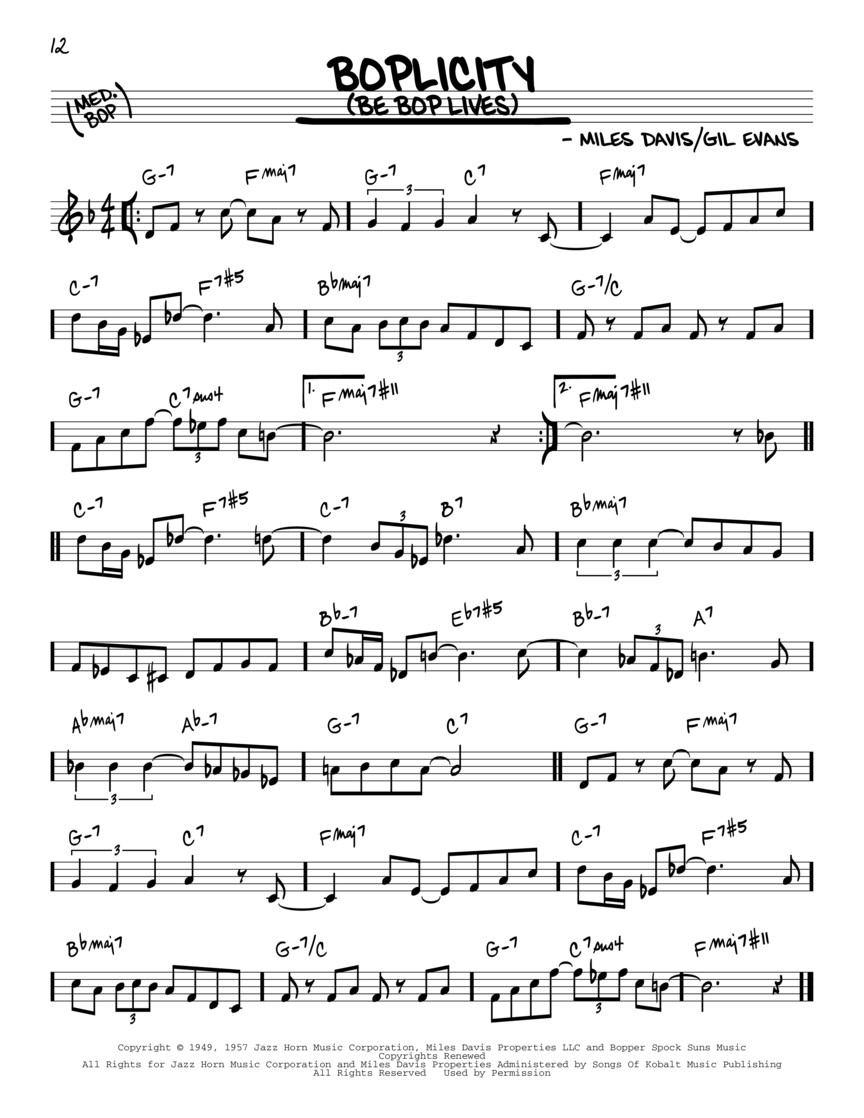 Ultimate Guide to Lead Sheets Fake Books Jazz Piano 11 Miles Davis Real Book (2nd Edition) Sheet Music by Miles Davis (SKU: 00269721) - Stanton's Sheet Music