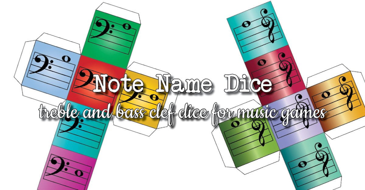 Top Piano Games and Apps for Kids Recommendations 11 Treble and Bass Clef Notes Dice for Music Games – Colourful Keys